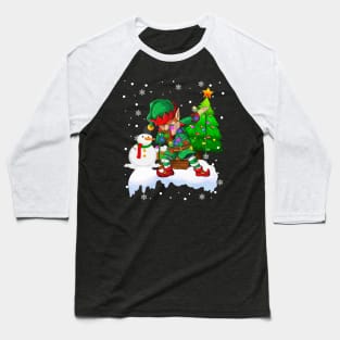 Santa Claus Dabbing Through The Snow Elf Dabbing ELF Funny Dab Dance Baseball T-Shirt
